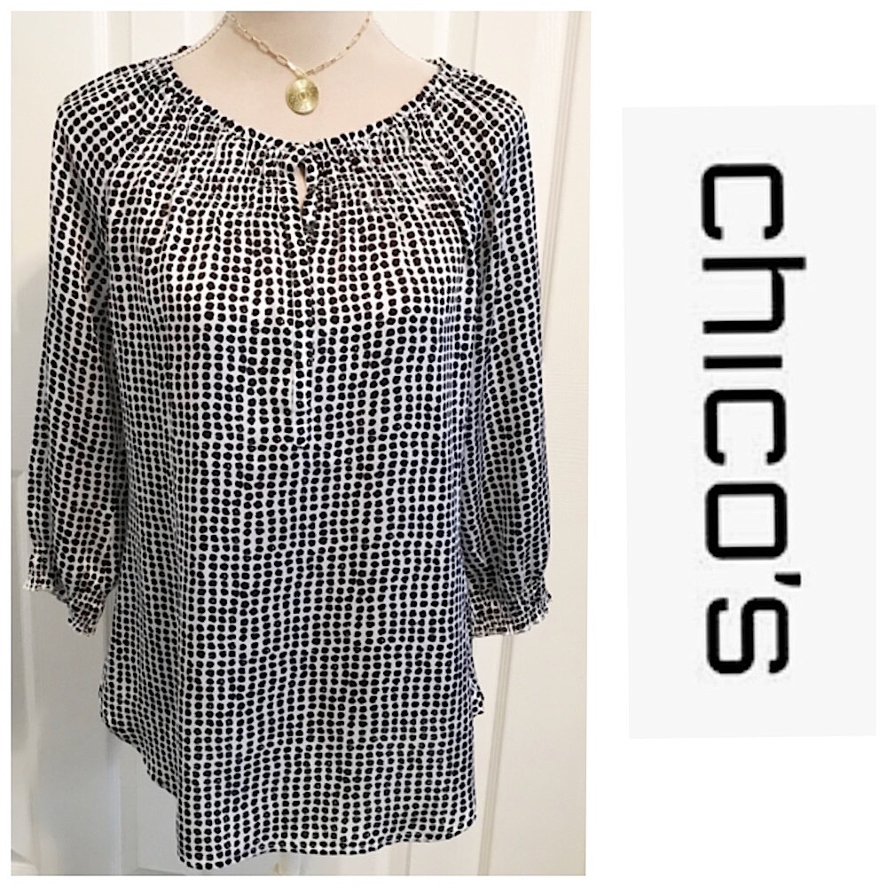 Chico’s, Long Sleeve Pheasant Style Blouse/Shirt, SMALL
